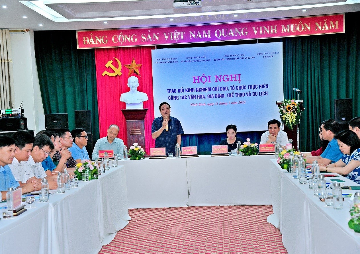 Hội nghị trao đổi kinh nghiệm chỉ đạo, tổ chức thực hiện công tác văn hóa,  gia đình, thể thao và du lịch ba tỉnh Ninh Bình - Cà Mau - Bạc Liêu